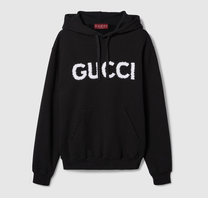 GUCCI《コットンジャージー スウェットシャツ》黒 ロゴ DHL 直営