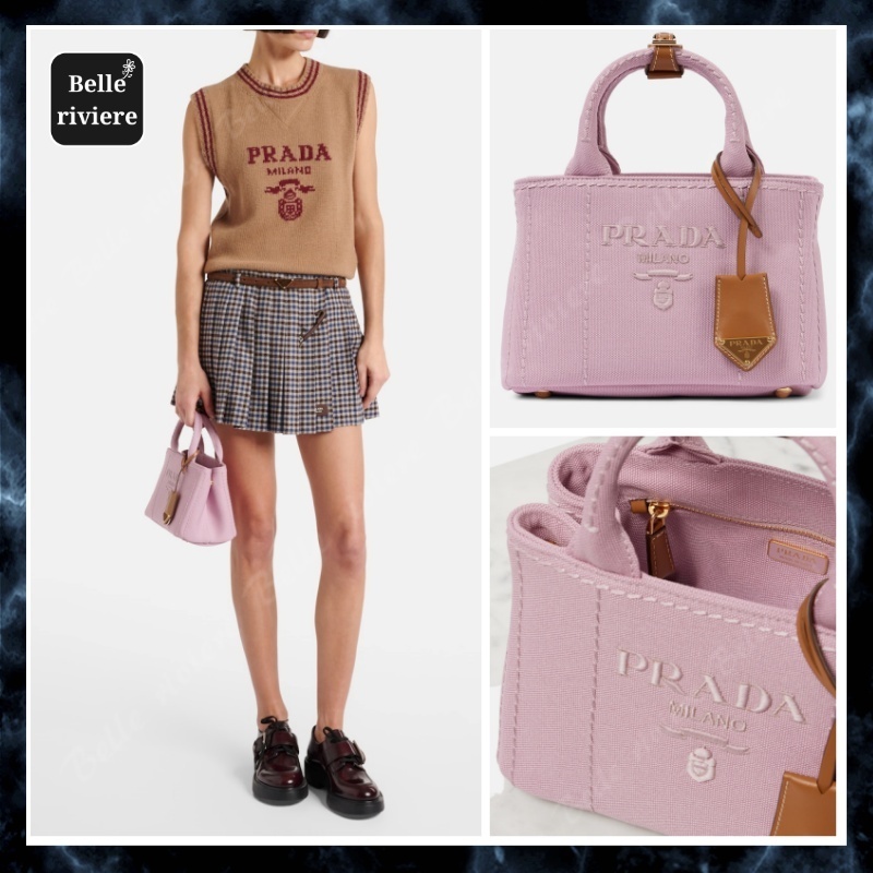 24AW new/PRADA ミニキャンバスショルダーバッグ Bag Pink
