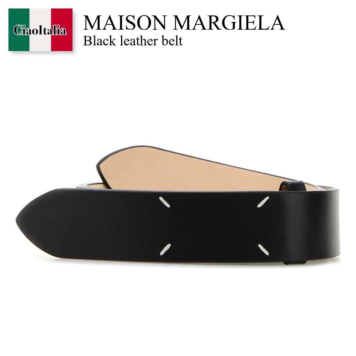 ベルト Maison Margiela Black Leather Belt