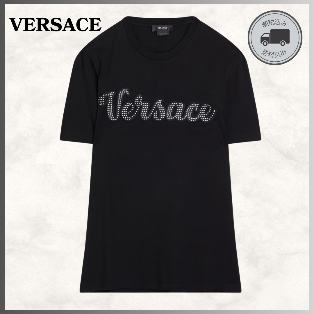 VERSACE コットンジャージー ロゴ Tシャツ