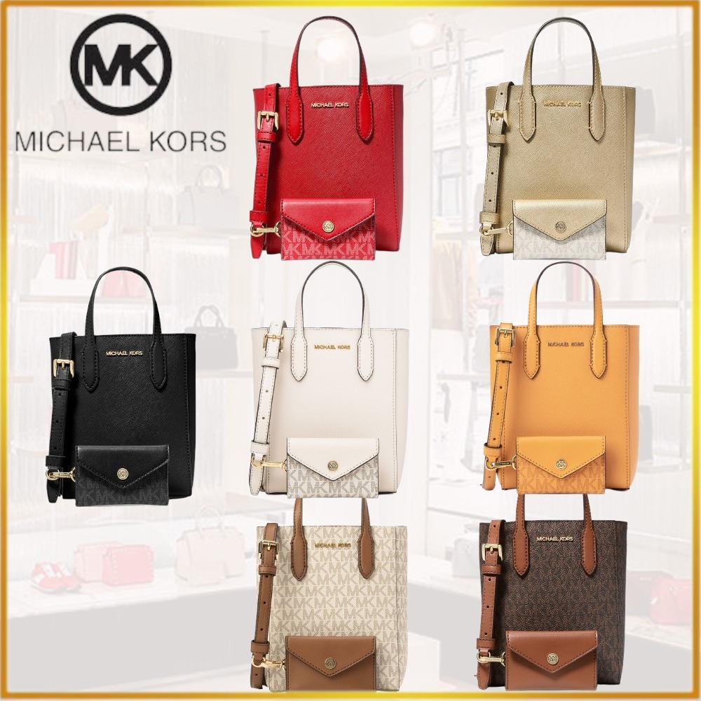 即発可 MICHAEL KORSノレザー クロスボディ ウィズ カードケース