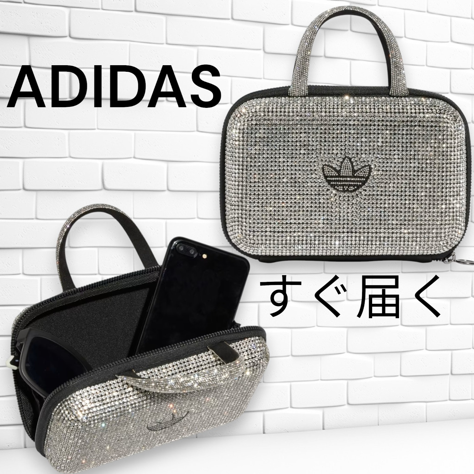 ADIDAS★アディダス ラインストーンクラッチバッグ