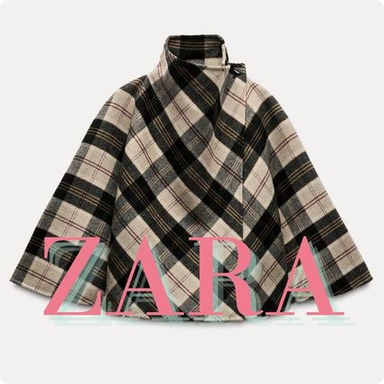 チェック ホワイト（白）系 M ZARA(ザラ) アウター(レディース