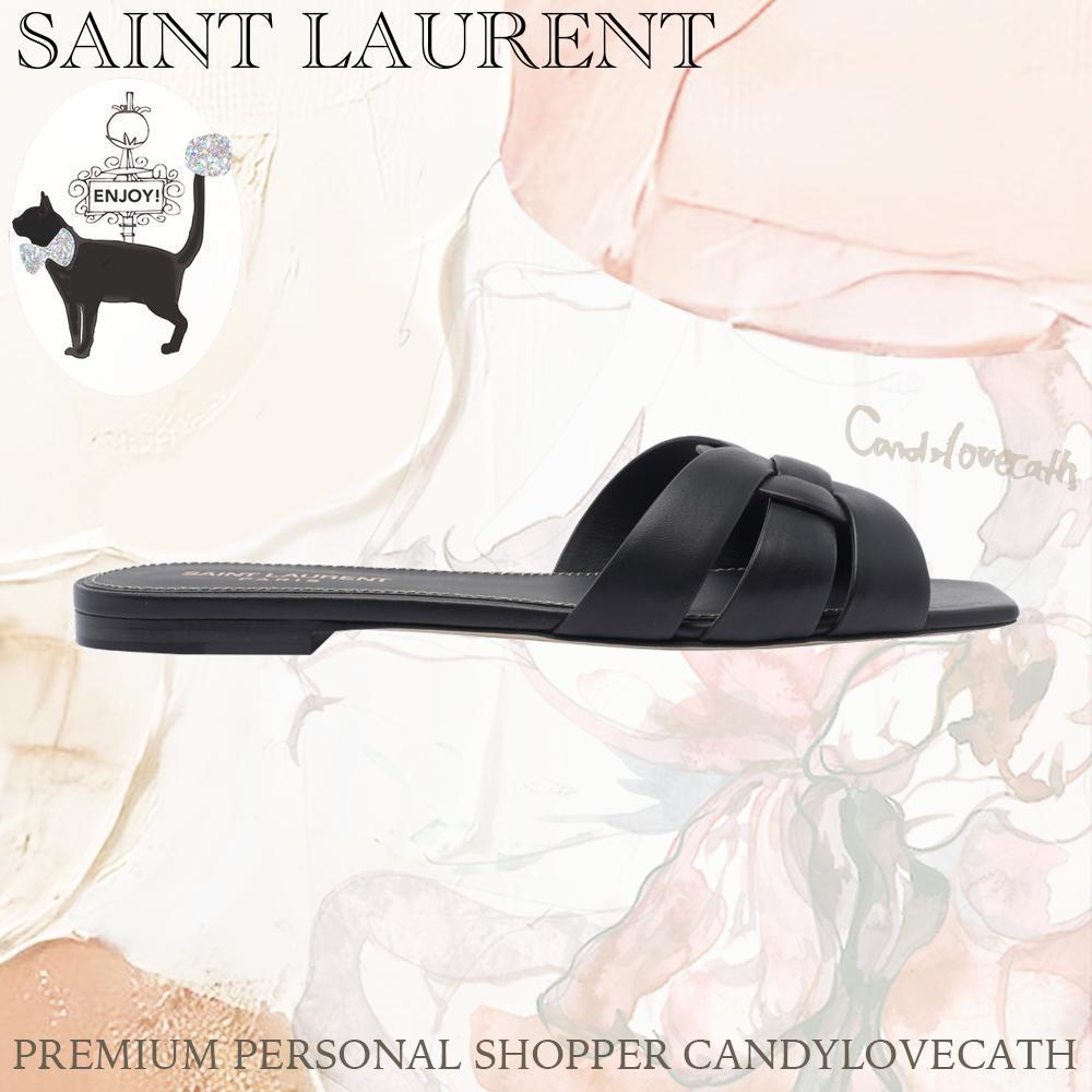 サンダル・ミュール SAINT LAURENT MULE LEATHER TRIBUTE