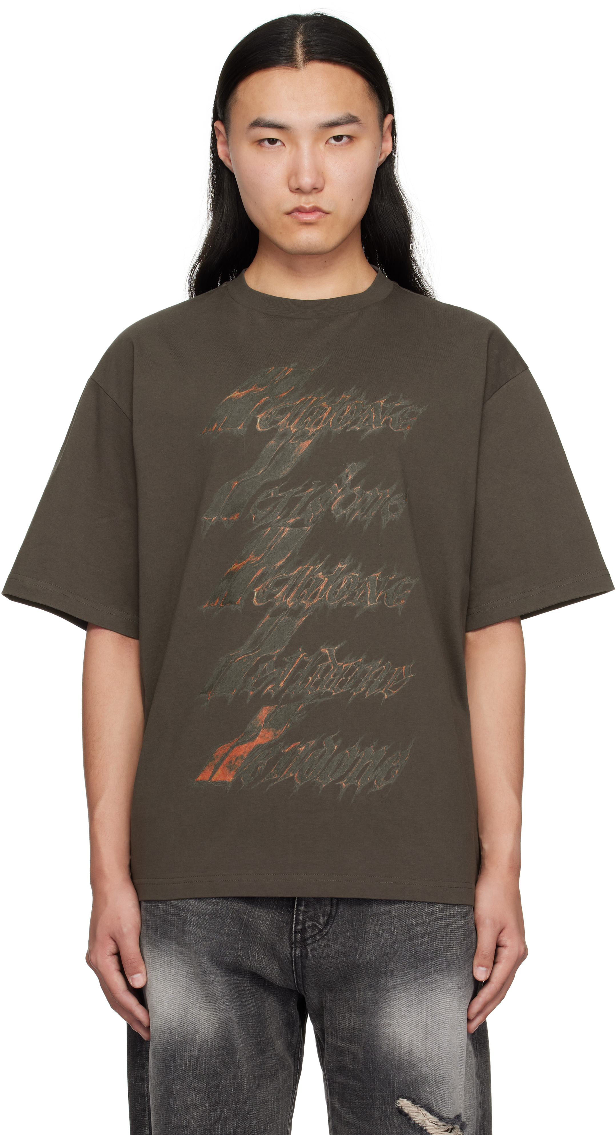 【関税込み】We11done グレー Spark ロゴ Tシャツ