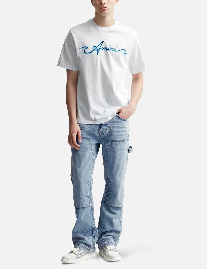 【関税込み】AMIRI ホワイト Wave ロゴプリント Tシャツ Logo Wave Tee White | The Webster