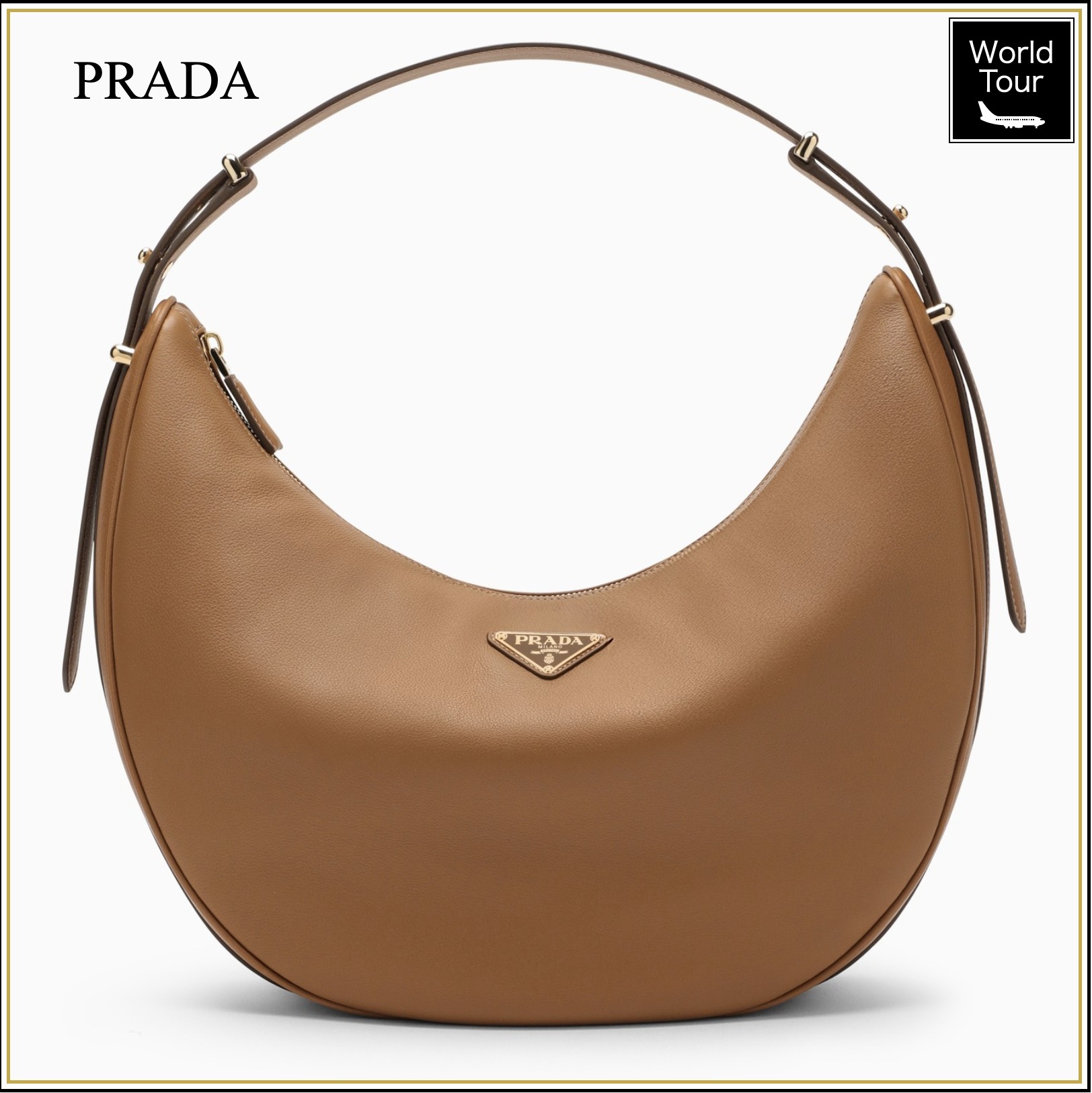 PRADA ラージ ソフトグレインレザー ショルダーバッグ