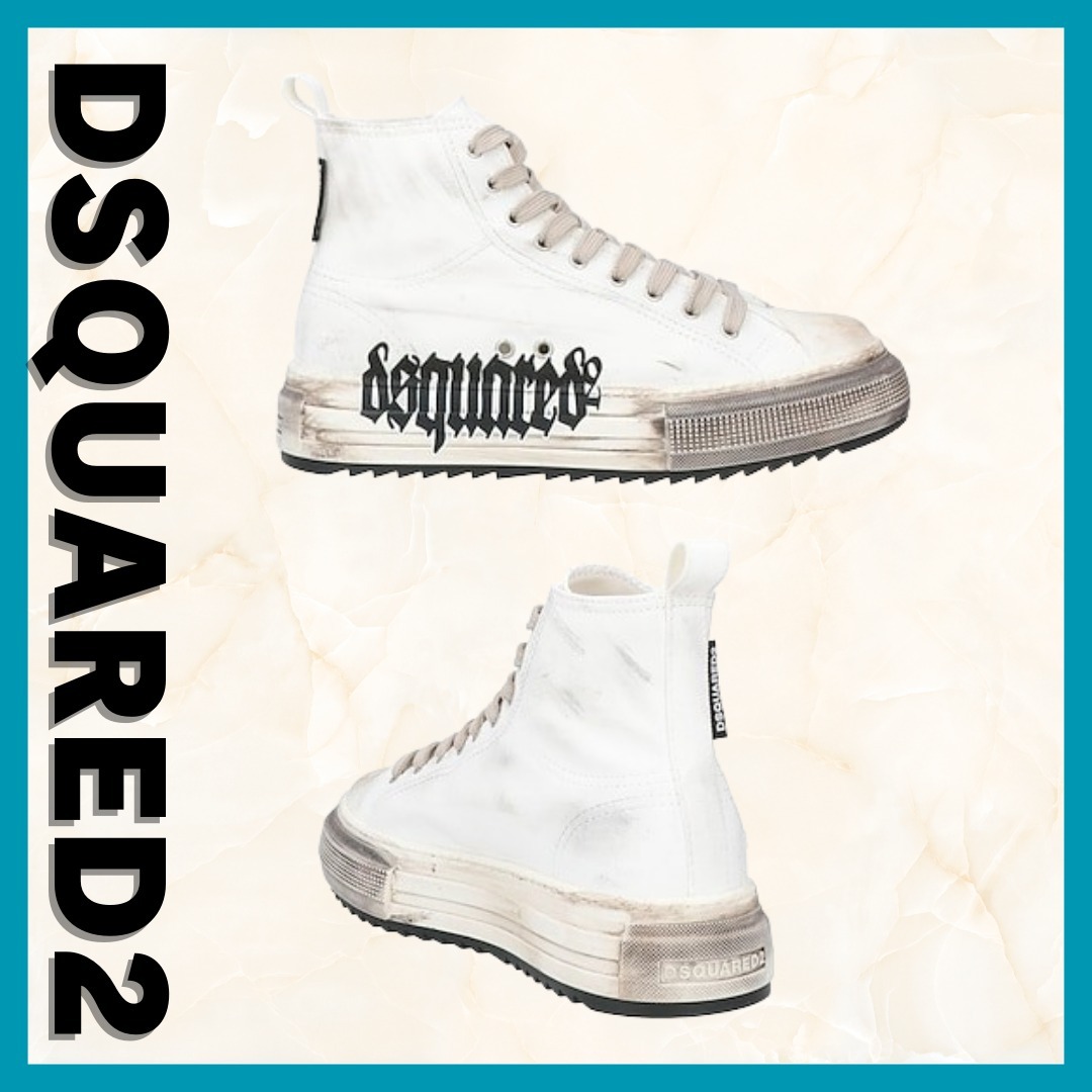 残りわずか【DSQUARED2】スニーカー☆ホワイト ハイカット ロゴ