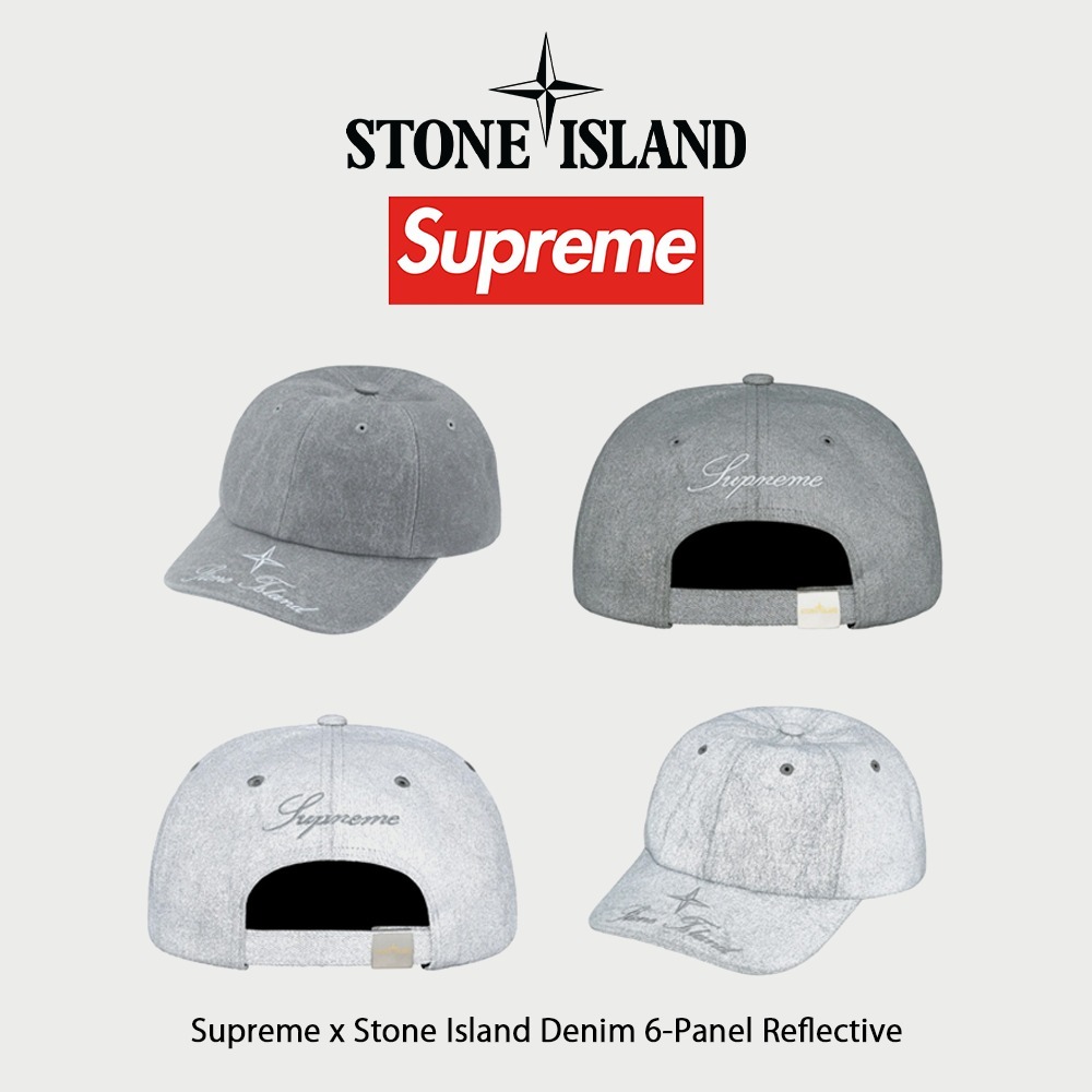 ●日本正規品● x Supreme Stone ☆人気 Reflective 6-Panel Denim Island】 帽子