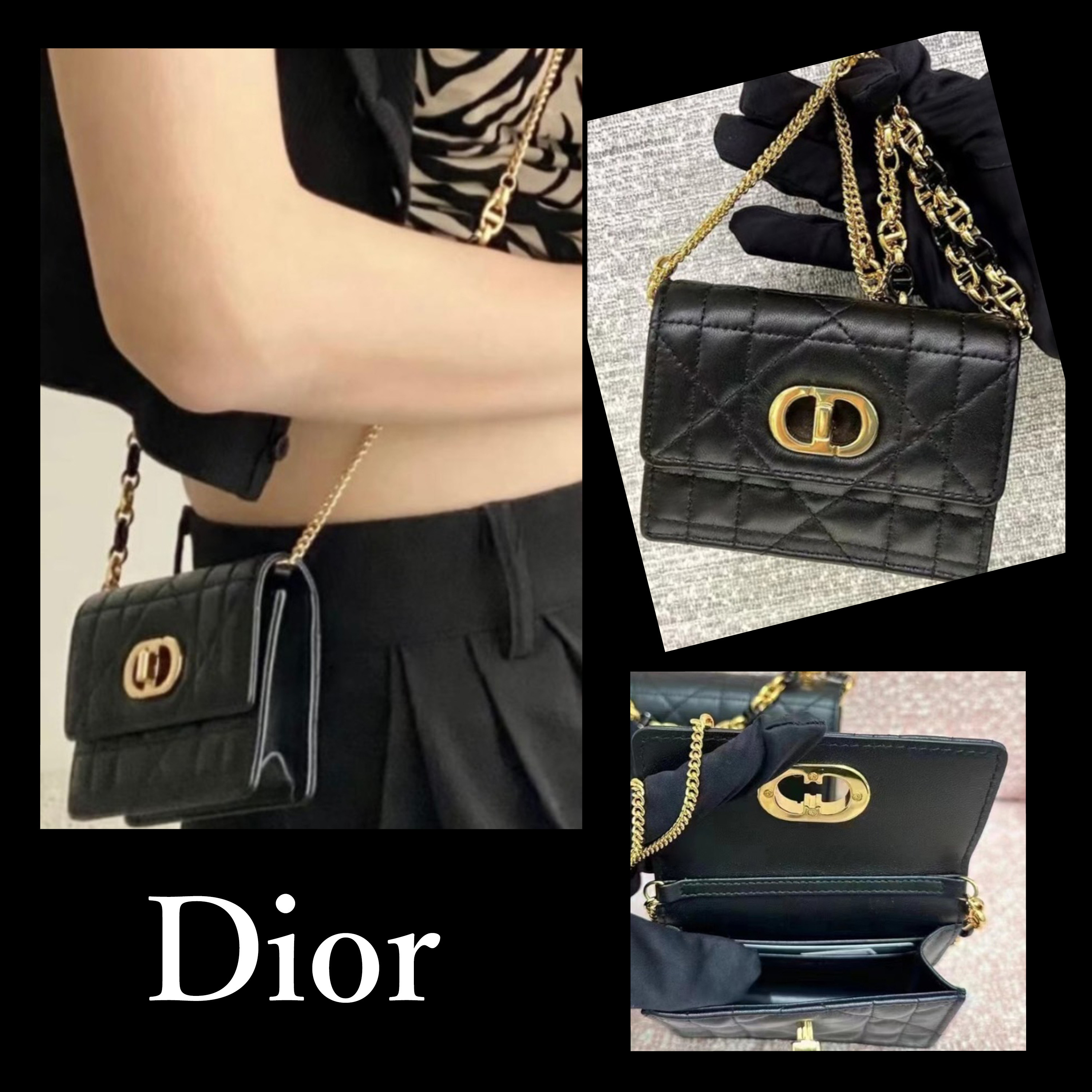エレガント♪【 Dior 】Caro マイクロ ショルダーバッグ