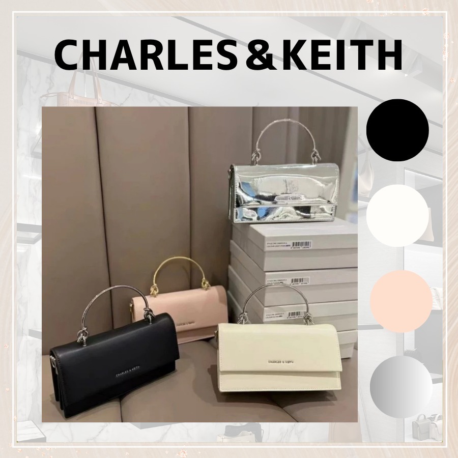 追跡有★Charles＆Keith チェーンウォレット 長財布 ショルダー