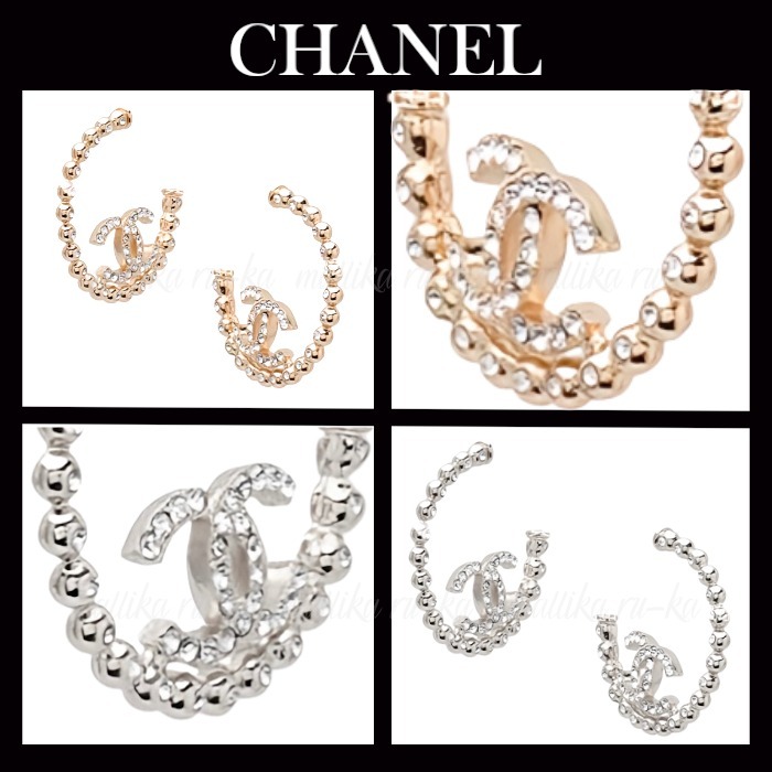 エレガントな魅力☆【CHANEL】シャネル CCロゴ フープピアス
