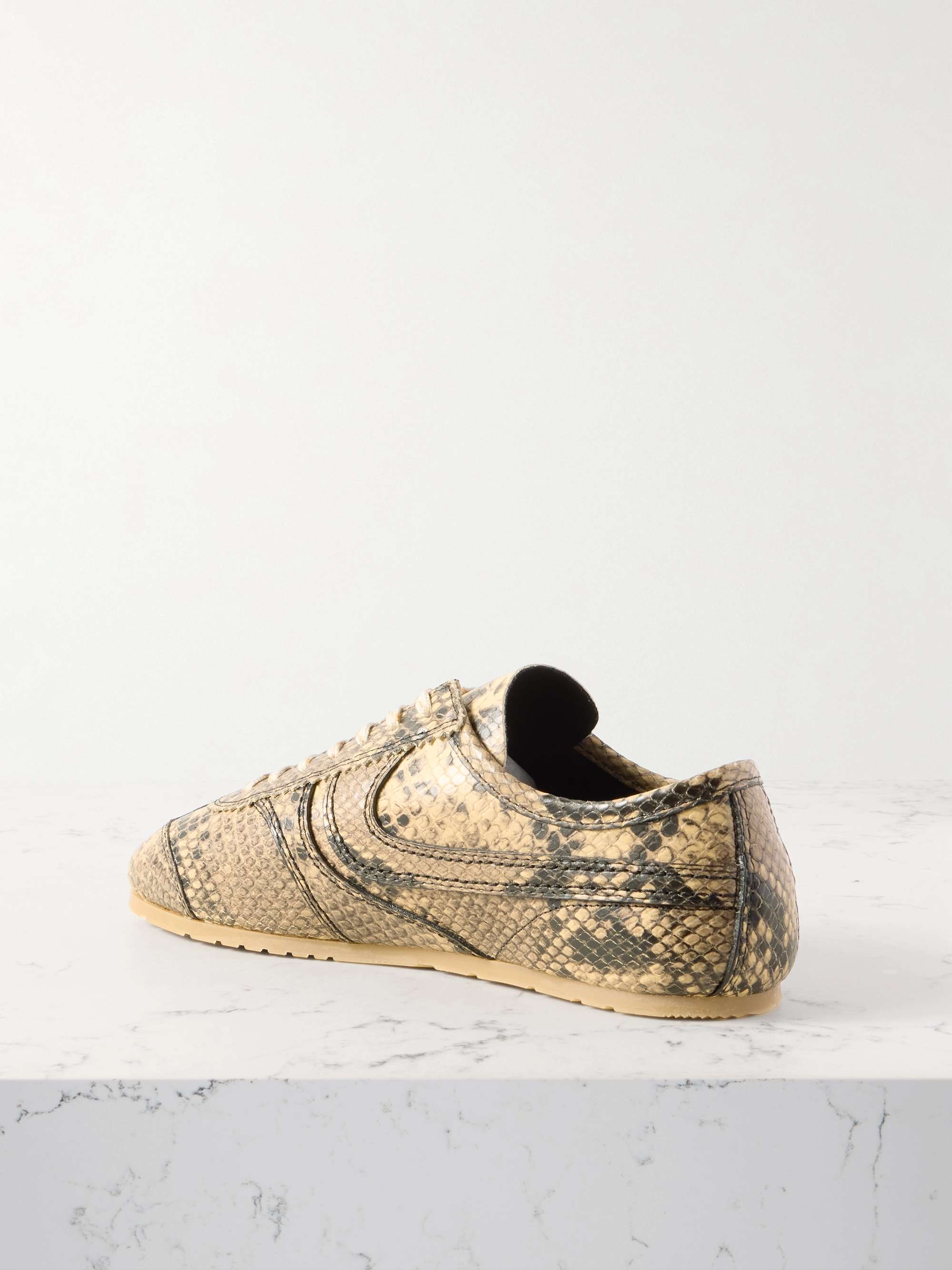 25SS◆Dries Van Noten◆スネークプリント レザースニーカー DRIES VAN NOTEN スネーク風レザー スニーカー パネルデザイン