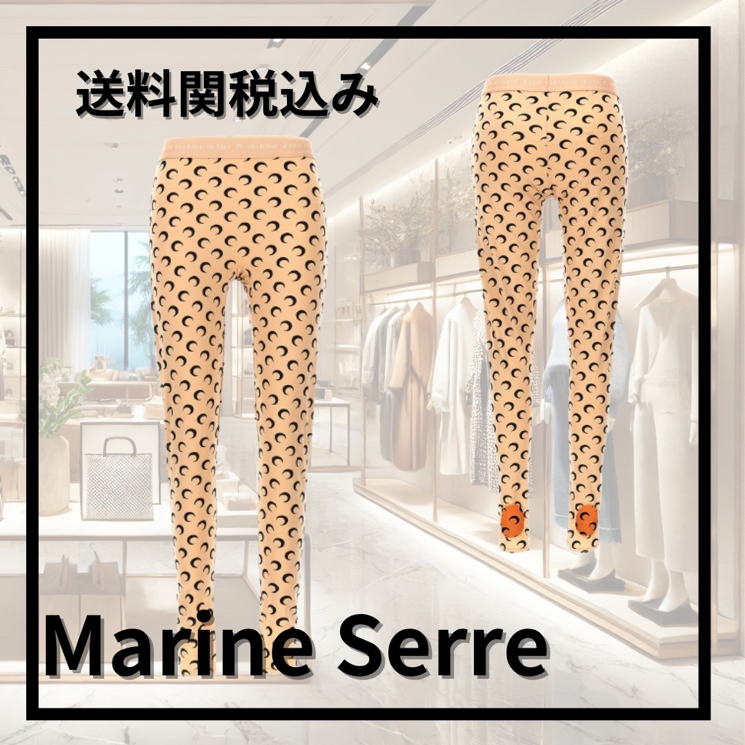 関税込＊Marine Serre ムーンプリント スキニーカット レギンス