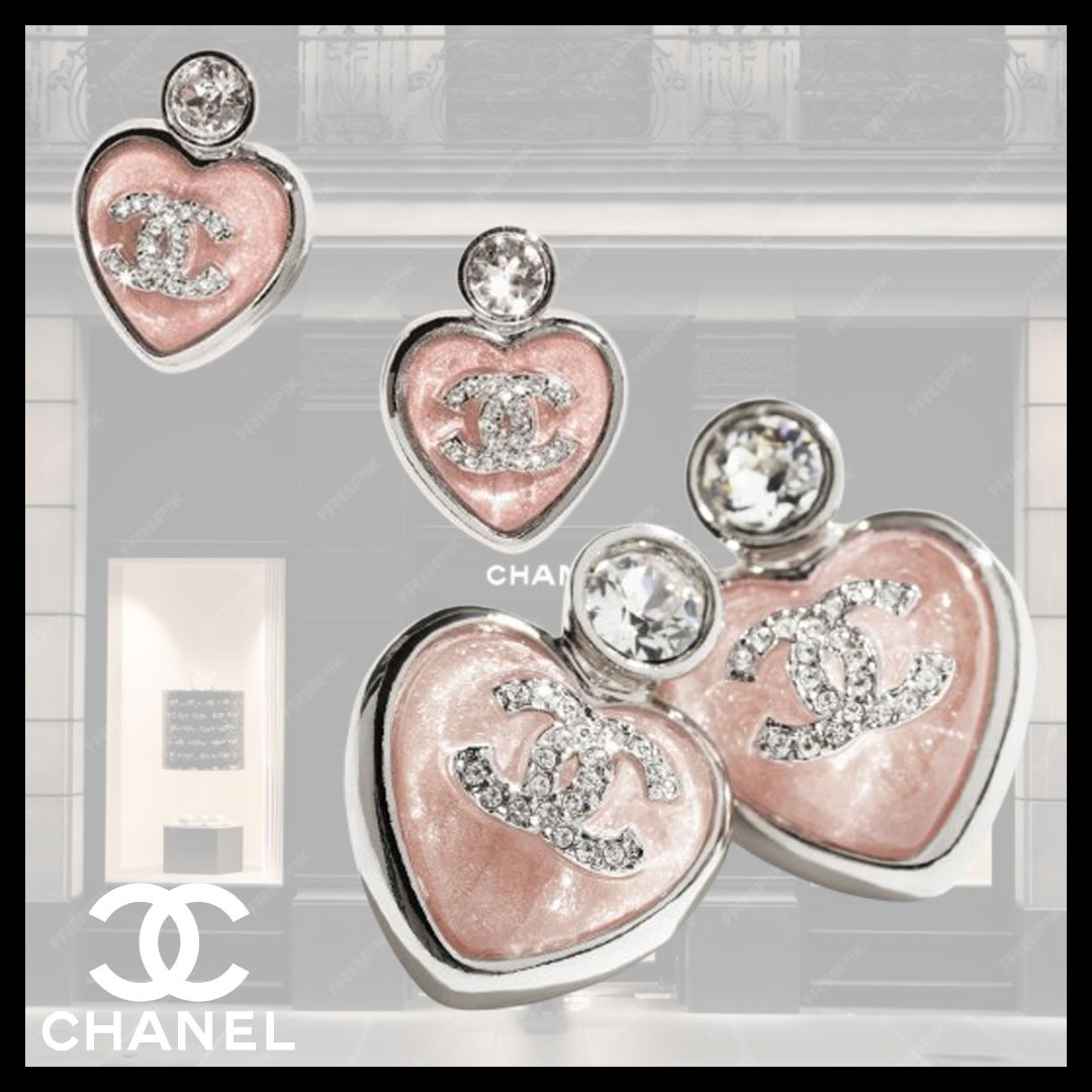◆ピンクのハートが可愛い♡◆ 【CHANEL】スタッドピアス