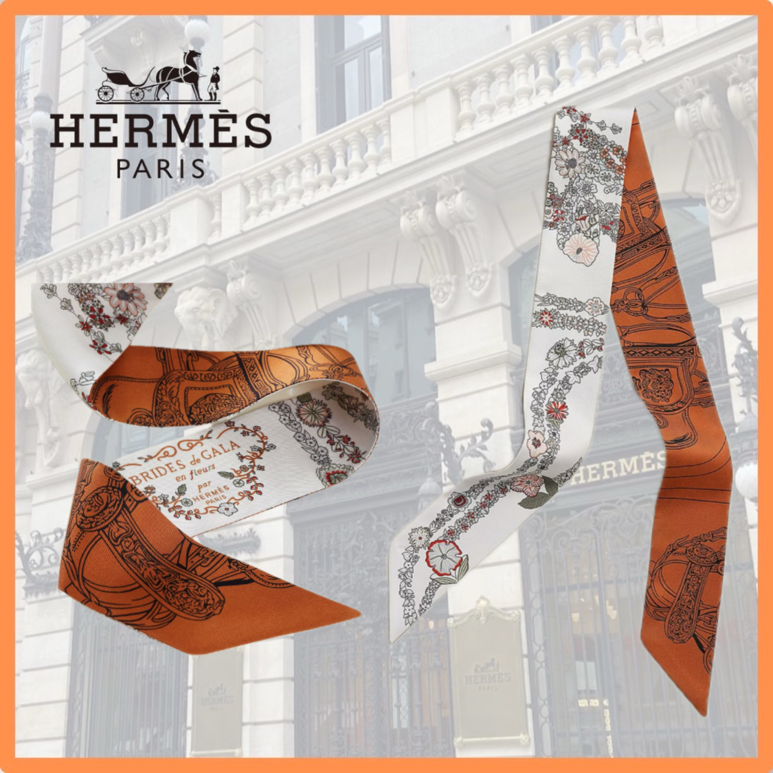 【上品で美しい♪】HERMES ツイリーBrides de Gala en Fleurs