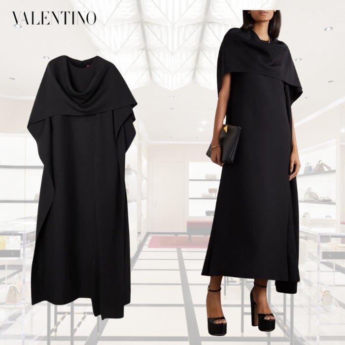 限定セール! VALENTINO シルク混 クレープ ミディドレス