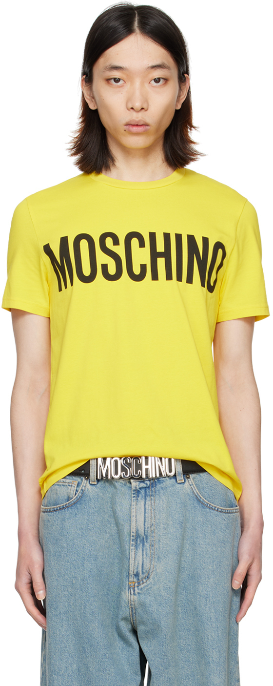 【関税込み】Moschino イエロー ロゴプリント Tシャツ