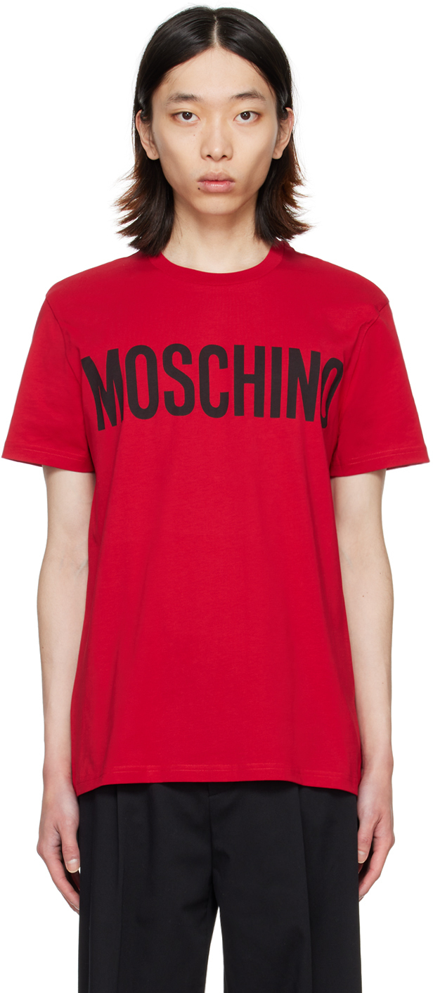 【関税込み】Moschino レッド ロゴプリント Tシャツ