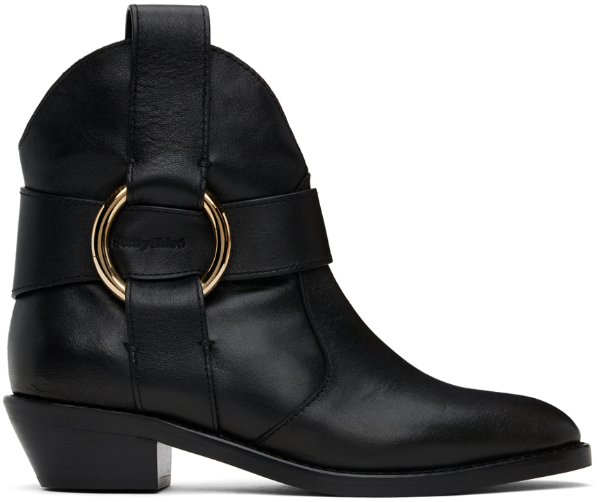 【関税込み】See by Chloe ブラック New Ring Line ブーツ