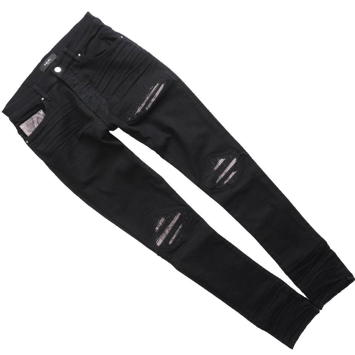 2025 AMIRI MX1 SNAKE JEANダメージ スキニー ジーンズ デニム28