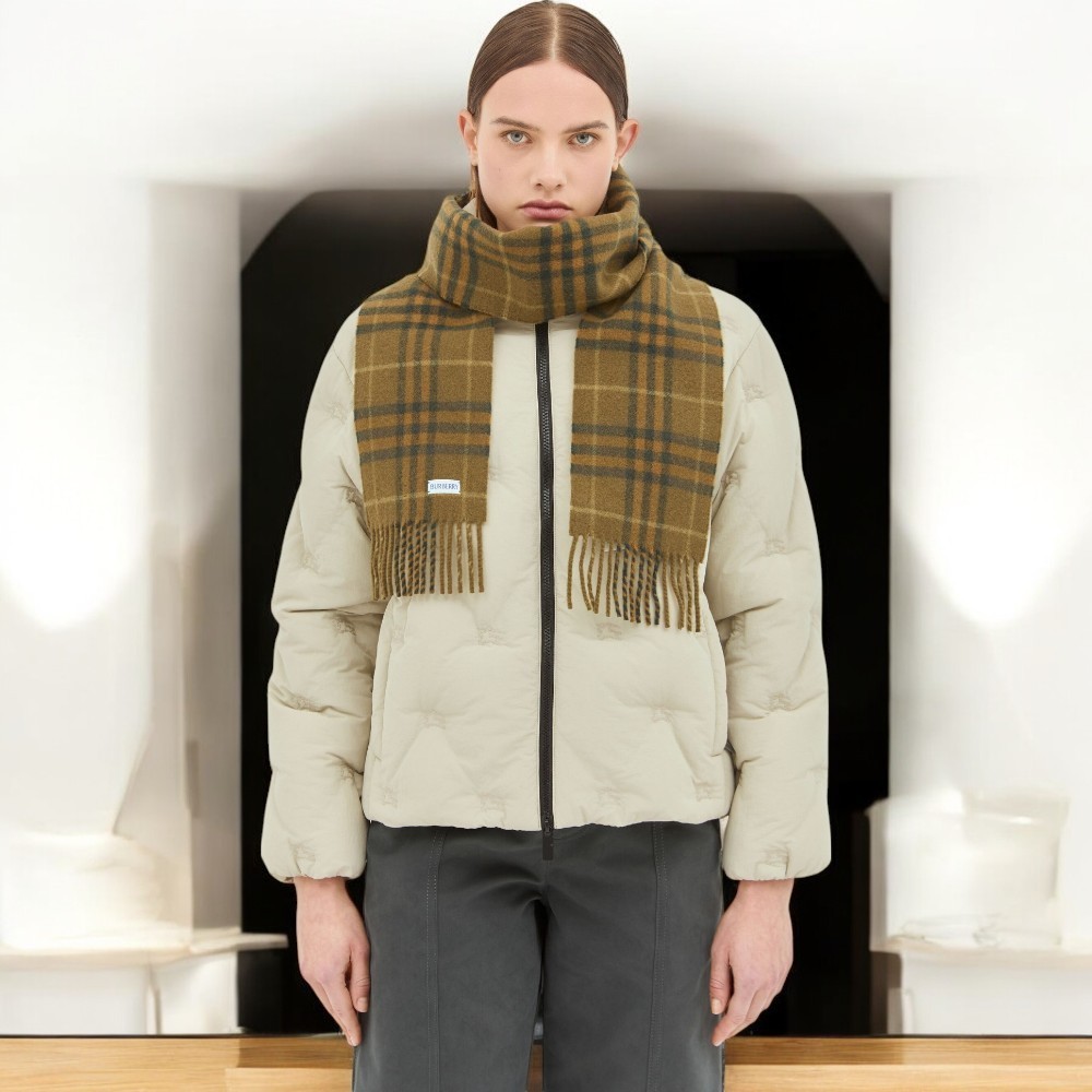 BURBERRY ナローチェックカシミアマフラー