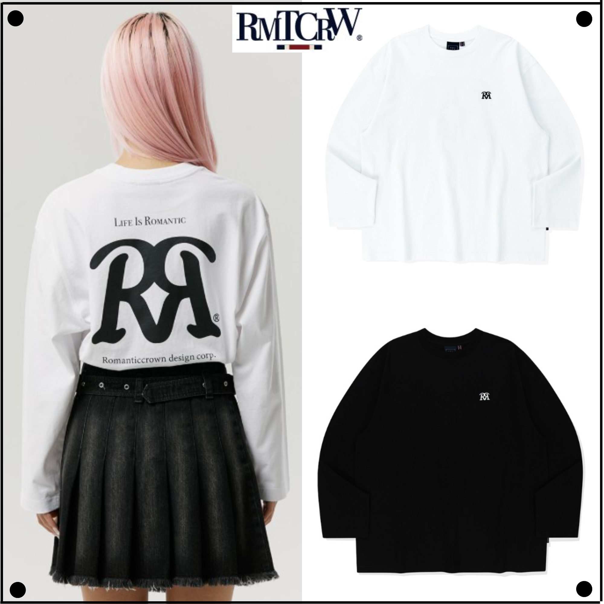 ROMANTIC CROWNのR Logo Long Sleeve T-Shirt 全2色