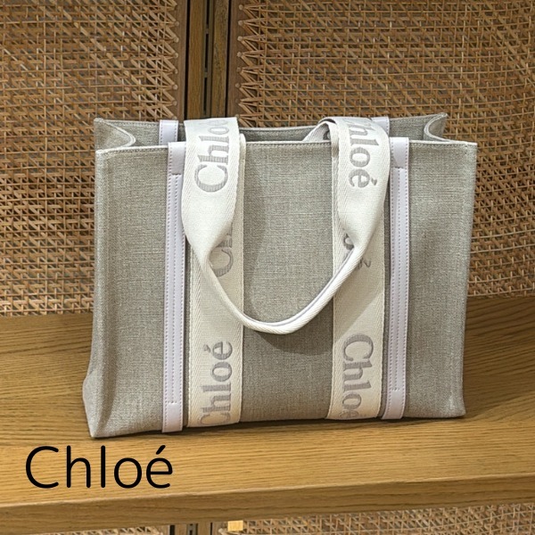 国内発送☆Chloe クロエ Woody スモール バッグ リネン製