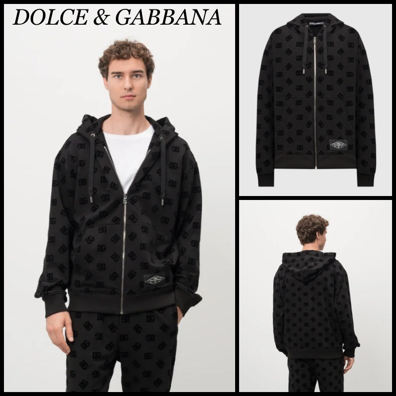 【関税込】DOLCE & GABBANA ドルガバ◆ロゴ フルジップ パーカー