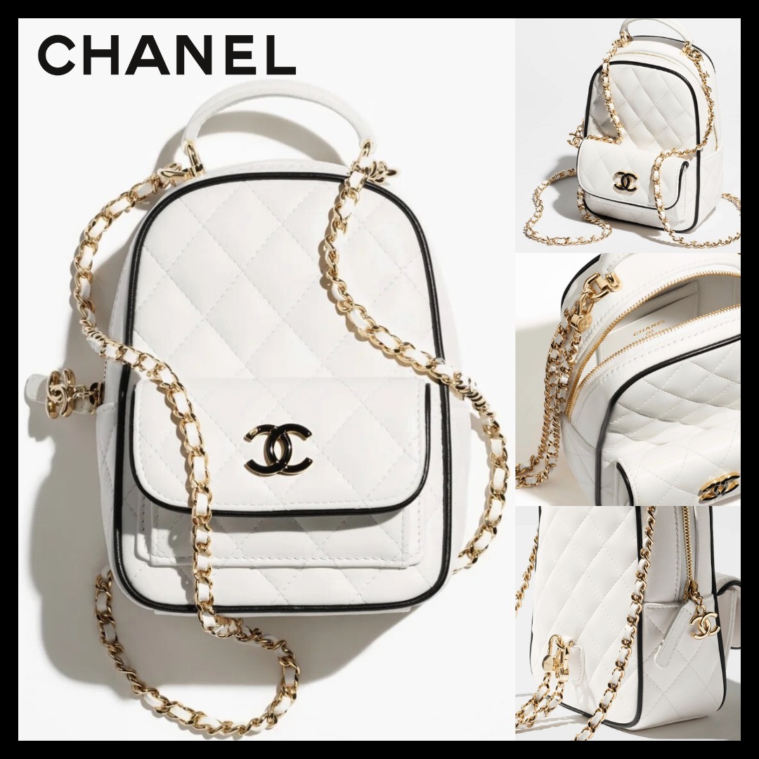 【バイカラーのラインがお洒落♪】CHANEL ミニ バックパック