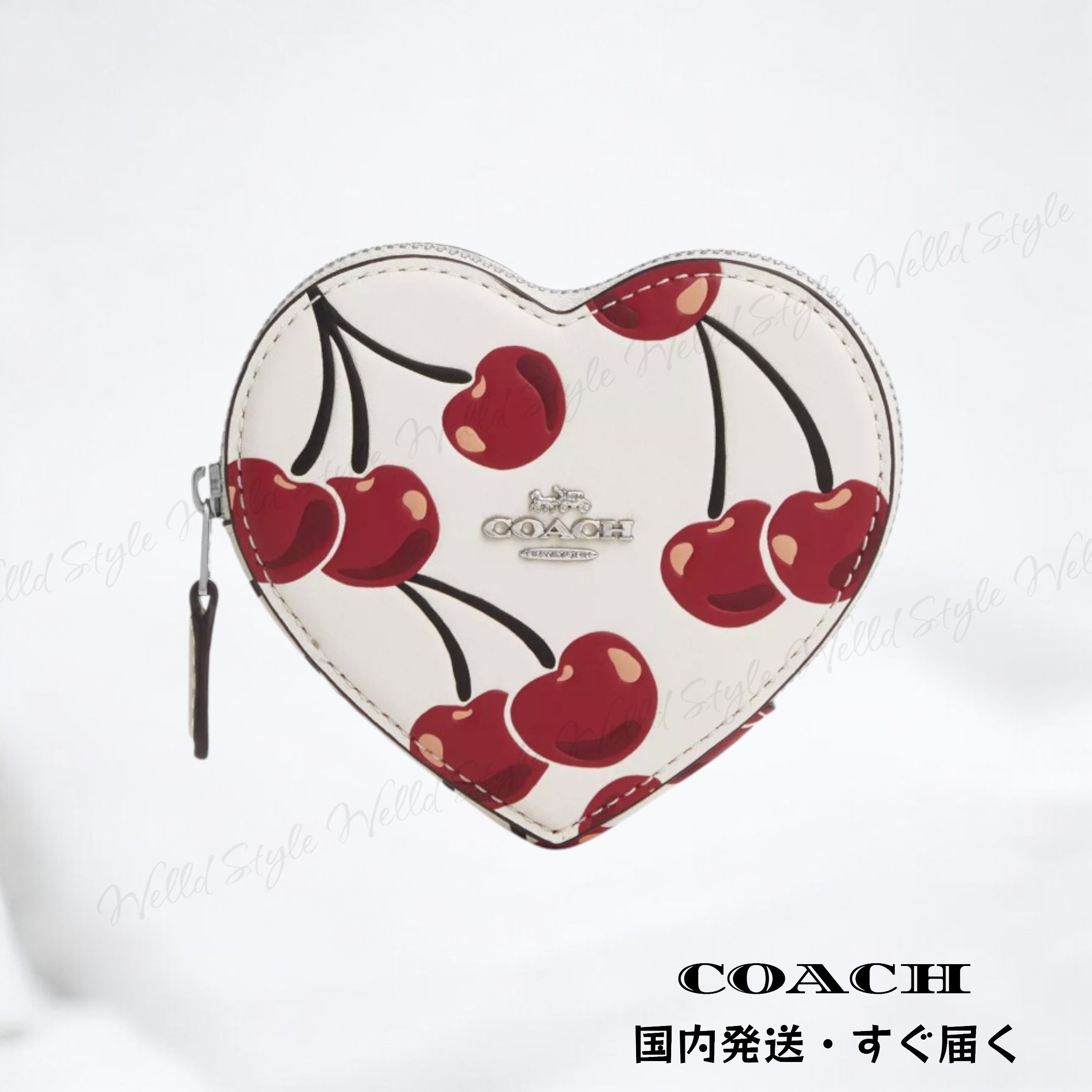 国内発送・すぐ届く【COACH】ハート コイン ケース