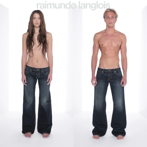 raimundo langlois ダーク ウォッシュ ブーツカット ジーンズ
