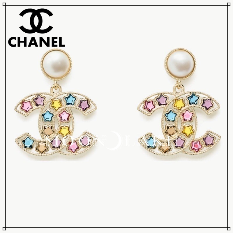≪25P★≫CHANEL ピアス パール カラフル スター 星