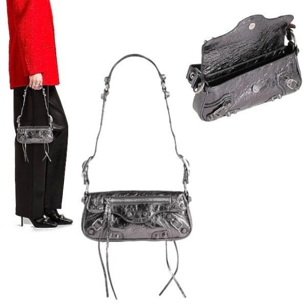 BALENCIAGA ★ レザー ショルダーバッグ / グレー