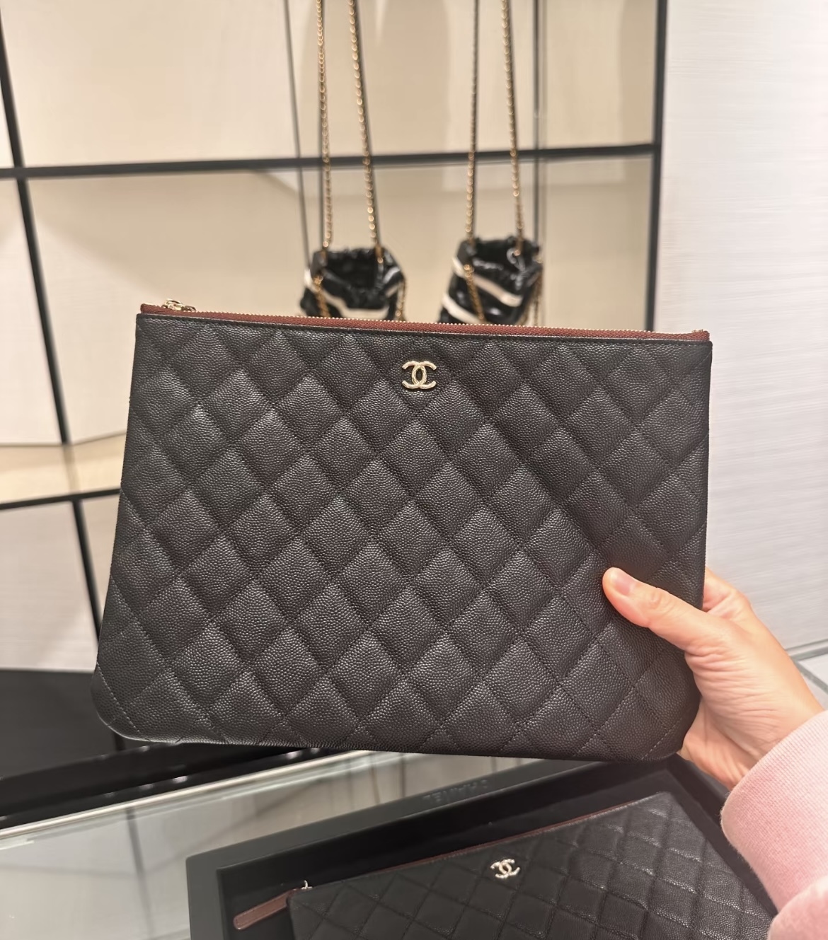 エレガント♪】CHANEL CCロゴクラッチバッグ