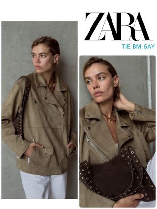 ZARA(ザラ)の「レザー風ライダースジャケット」 - PARTE