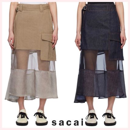 【関税込み】sacai ベージュ グログラン ミディアムスカート 210.jpg