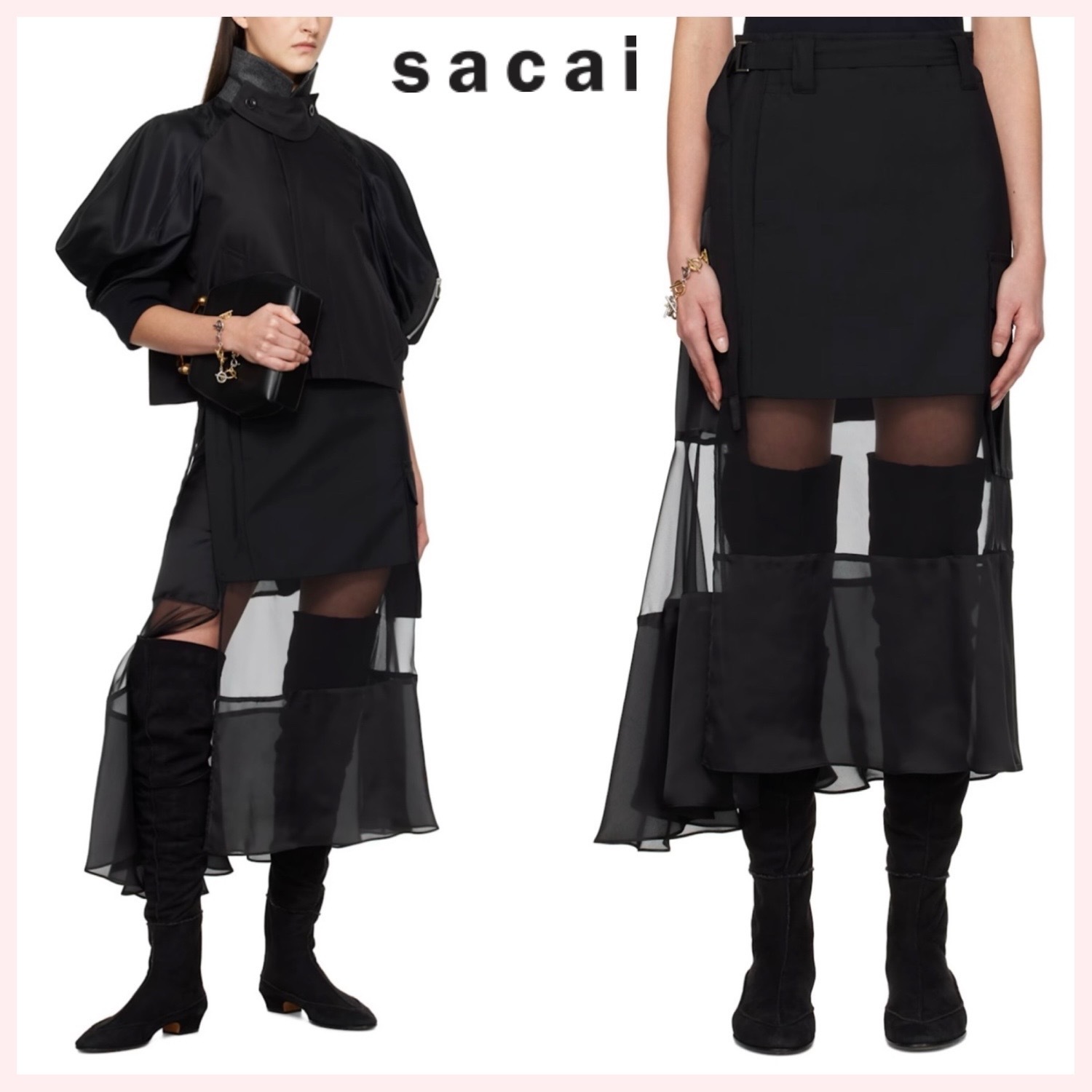 ★sacai★関税込♪日本未入荷♪Suiting Mix マキシスカート