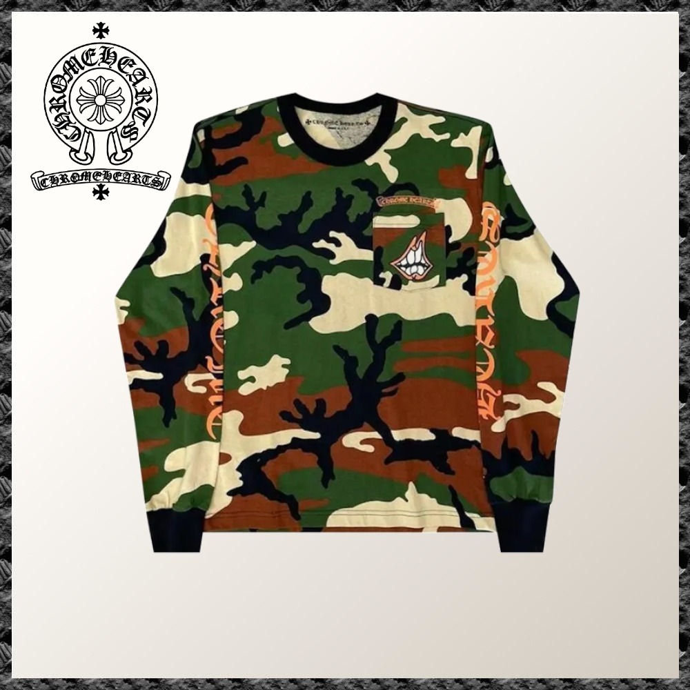 コラボ◆Chrome Hearts Matty Boy Caution ロング Tシャツ カモ