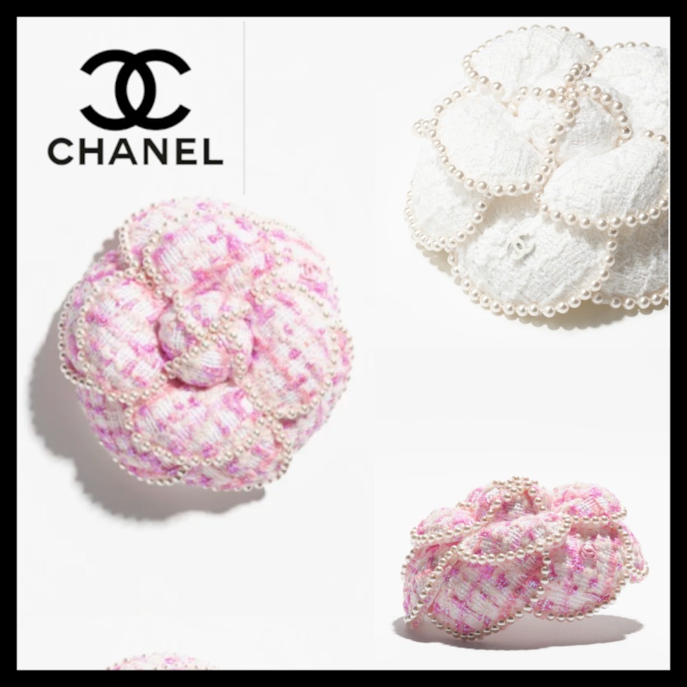 【式典で目を惹く♪】CHANEL  カメリア モチーフ ブローチ