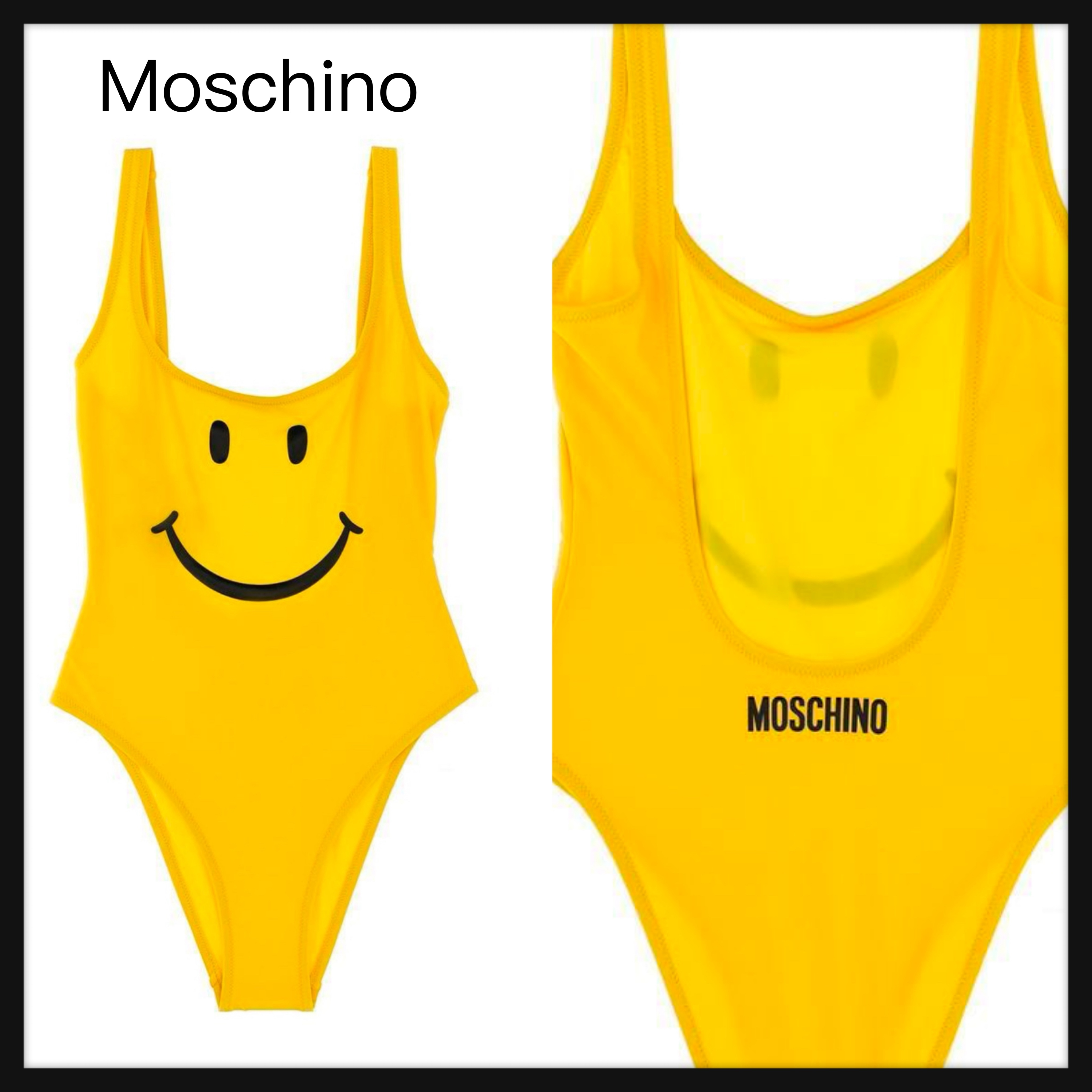 【Moschino】スマイリー コラボ ワンピース 水着 イエロー