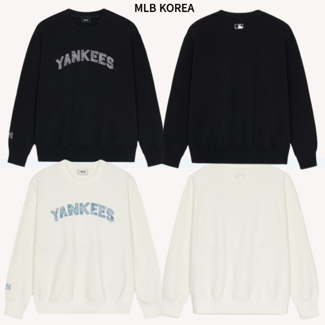 MLB■Denim L Monogram Lettering Big Luxe Sweatshirt★送料込