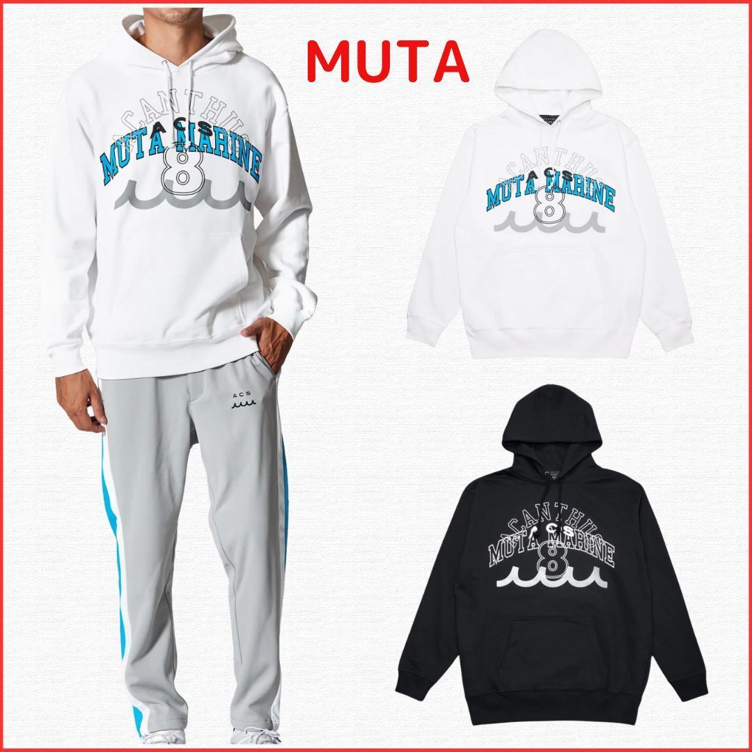 【muta MARINE】ACANTHUS ×muta Multi Logo Hooded Sweatshirt