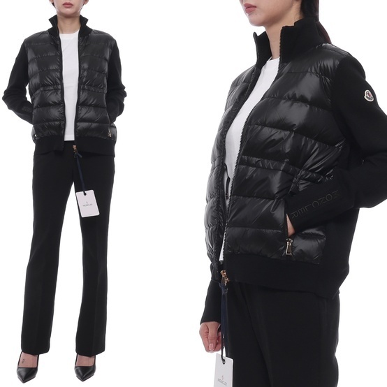 MONCLER☆袖ロゴ ダウンMIX ZIP ジャケット S LADIES
