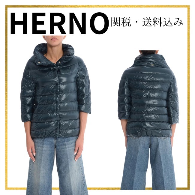 関税・送料込み【HERNO】「アミンタ」ナイロンケープ