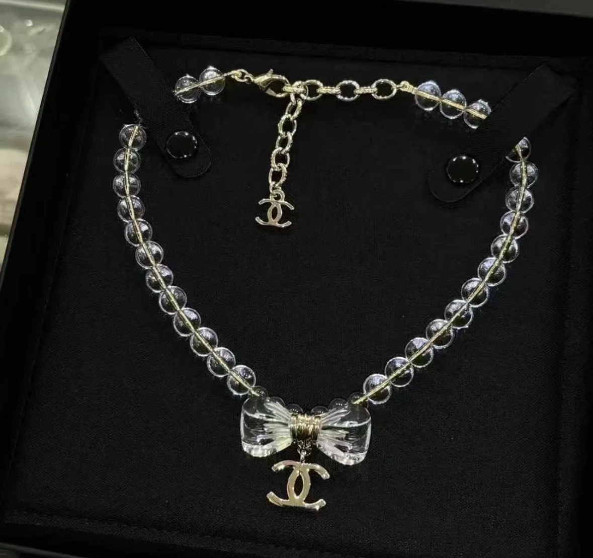【クリアなリボンが大人可愛い♪】CHANEL ネックレス チョーカー