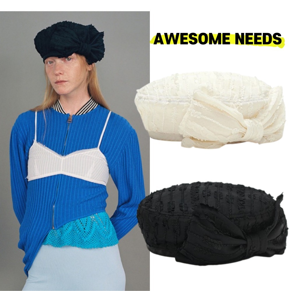 ベレー帽 [AWESOME NEEDS] BOWL BERET RIBBON : 2color