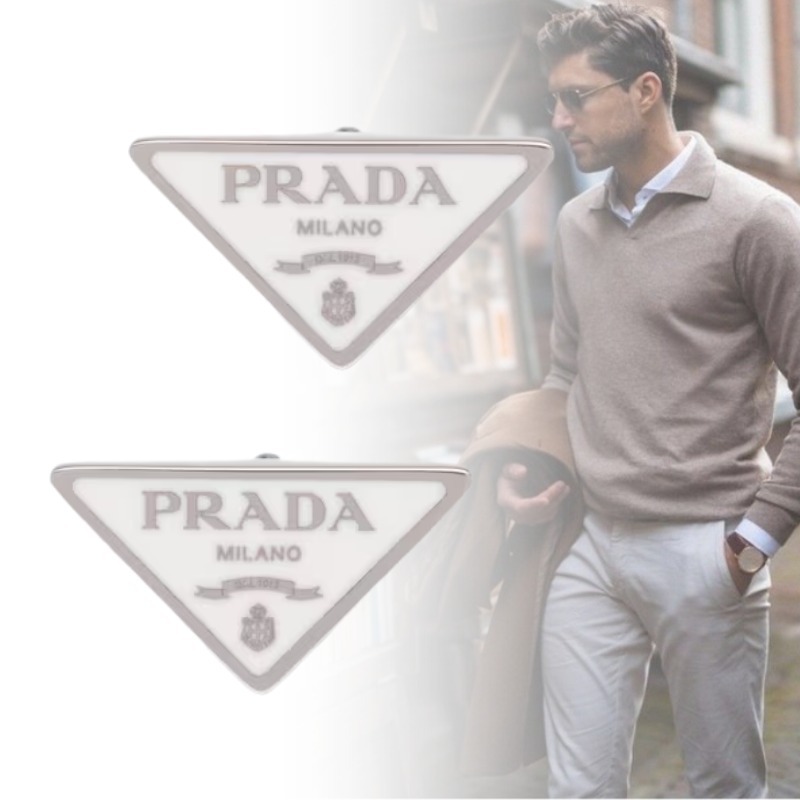PRADA プラダ カフリンクス シルバー ロゴ 大人気 メンズ