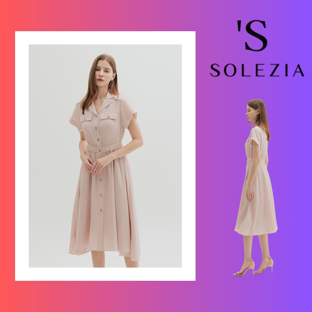'S SOLEZIA[ソレジア] Open Collar Flare Dress