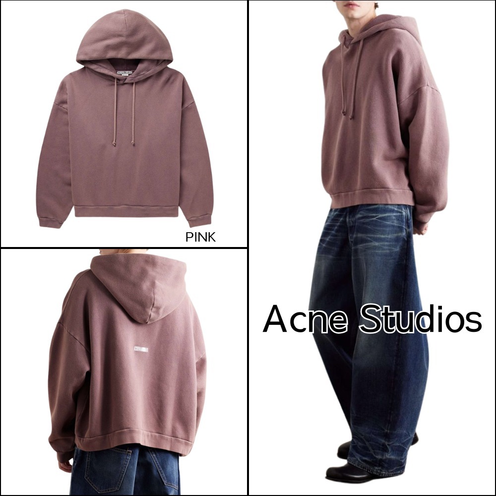 【Acne studios】アクネ パーカー フーディー コットン ピンク